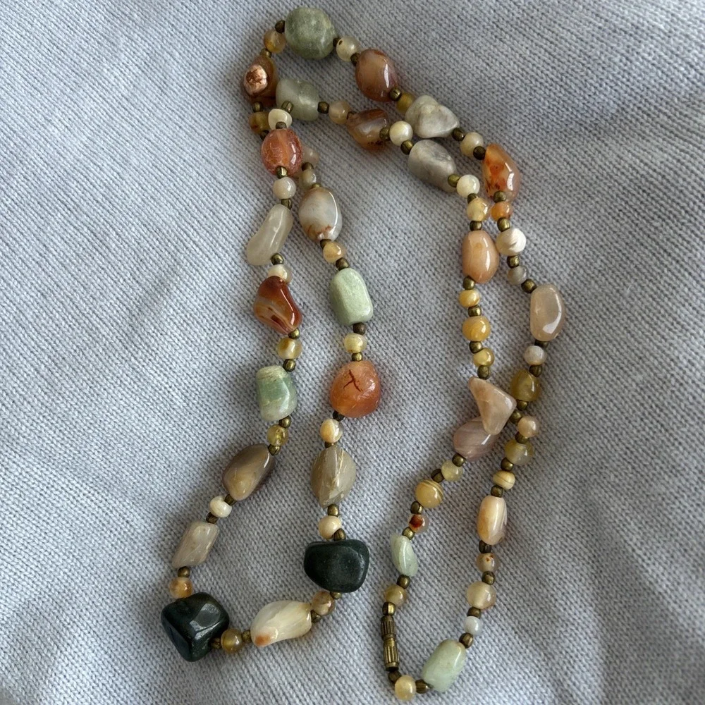 Vintage Tumbled Agate Necklace 30